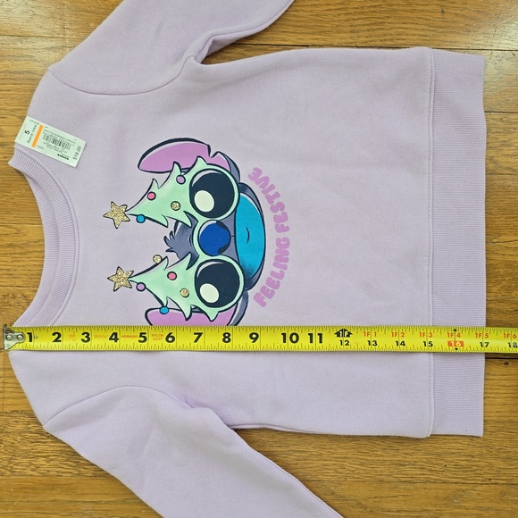 JUMPING BEANS DISNEY GIRLS PURPLE "STITCH" FLEECE HOLIDAY SWEATSHIRT SIZE 5 - Picture 9 of 9